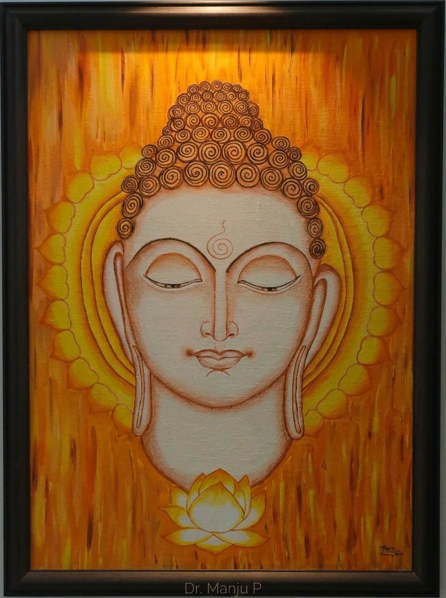 Sree Buddha — Kerala mural painting by Dr. Manju P, studio video